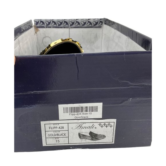 NEW AMALI Men's Slip On Gold/Black Sequins Loafers Flipp-428 size 15 - Picture 10 of 14